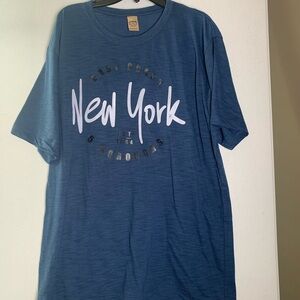New York Blue Graphic T-Shirt. Large. Adult. Blue. Cotton. Like New.